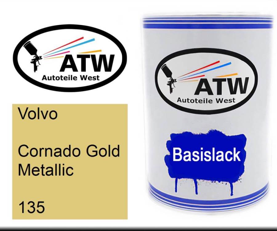 Volvo, Cornado Gold Metallic, 135: 500ml Lackdose, von ATW Autoteile West.
